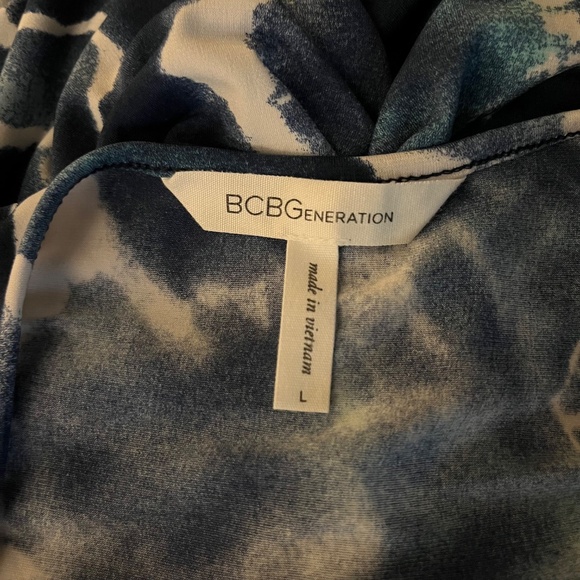 BCBGeneration Blue Tie-Dye Print Jumpsuit Size L - Picture 6 of 6